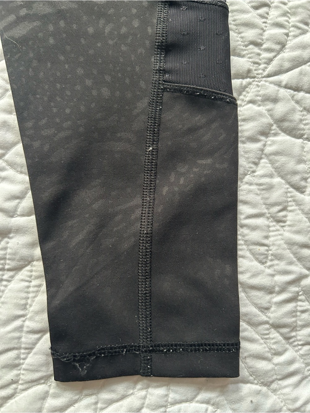 Lululemon Run Inspire Crop Leggings Black Textured Panel Mesh Good Condition - Picture 6 of 10